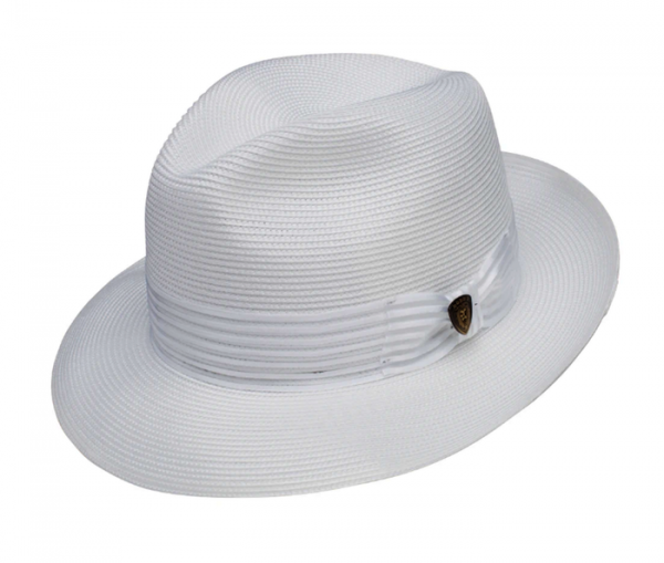 Harrod Milan White Center Crease Dobbs Straw Fedora