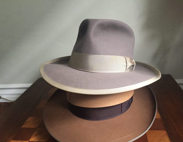 Vintage Dunster Hall Fedora Grey Bound Edge - Image 2