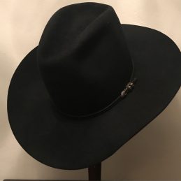 Tall Crown Black Beaver Felt Vintage Western