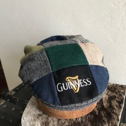 IRISH FLAT CAP PATCHWORK GUINESS LOGO SINGLE BUTTON SNAP BILL