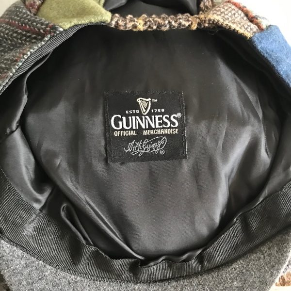 IRISH FLAT CAP PATCHWORK GUINESS LOGO SINGLE BUTTON SNAP BILL - Image 4