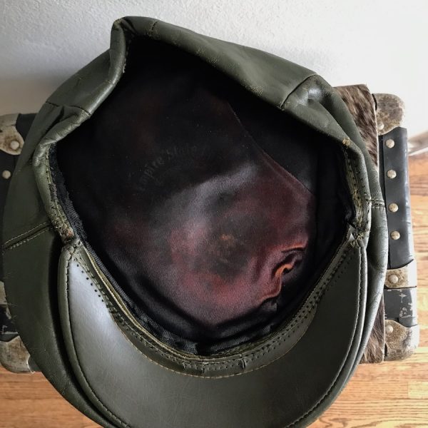 IVY FLAT CAP GENUINE LEATHER DARK GREEN TWIN SNAP BUTTON - Image 3