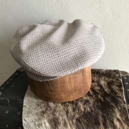 IVY FLAT CAP TAN LINNEN UNIQUE PATTERN VINTAGE STETSON SINGLE SNAP BILL
