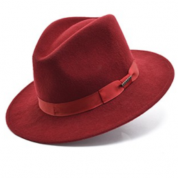 Markham Maroon Down-brim Wool Stetson