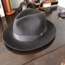 Borsalino Antica Vintage Fedora Charcoal Grey