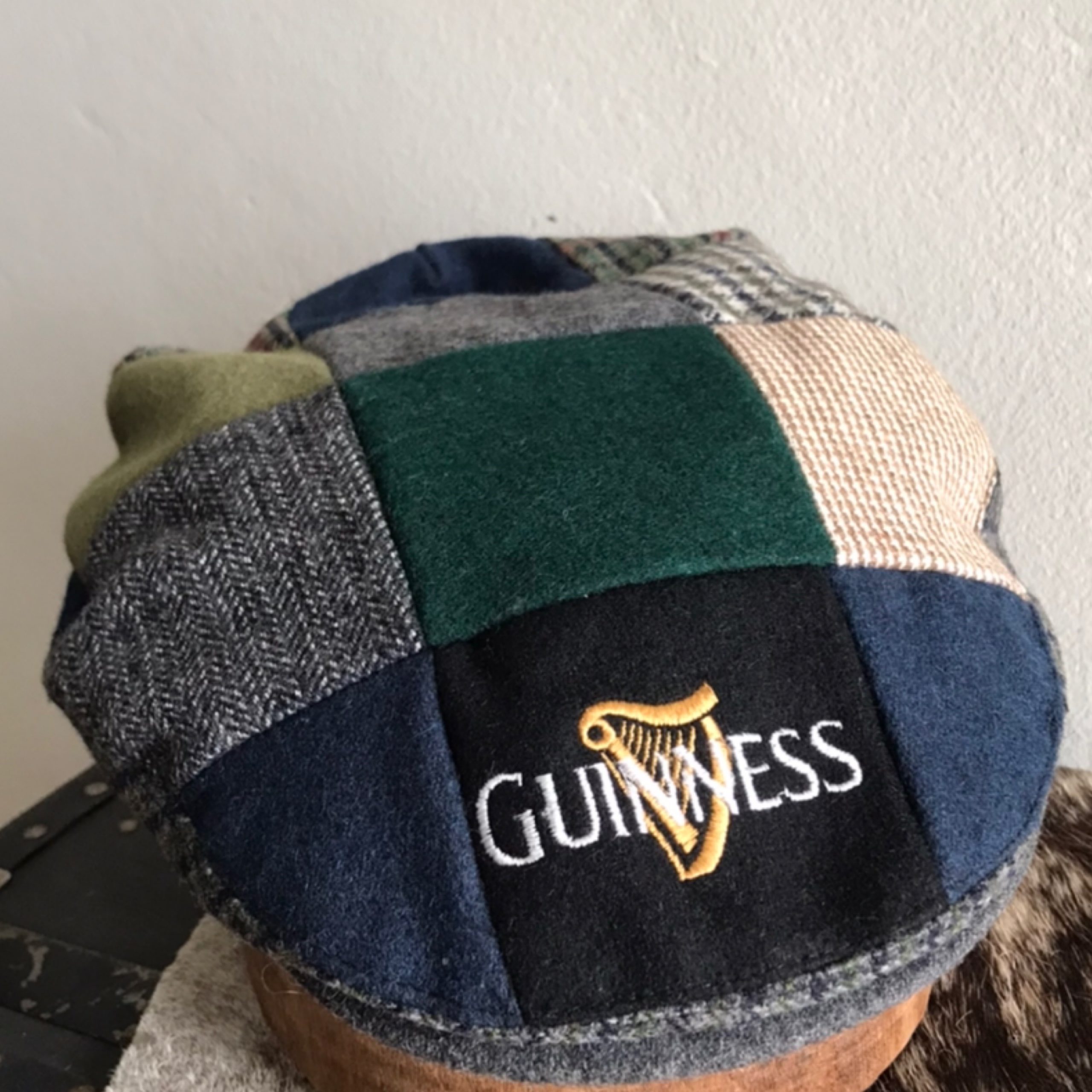 Irish Flat Cap Patchwork Guiness Logo