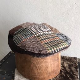 Irish Flat Cap Brown Patchwork Houndstooth
