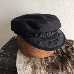 Greek Fisherman Cap Black Braid Cord